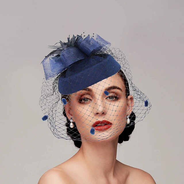 Fascinators Net Funeral Horse Race With Feather Flower Headpiece - Image 8