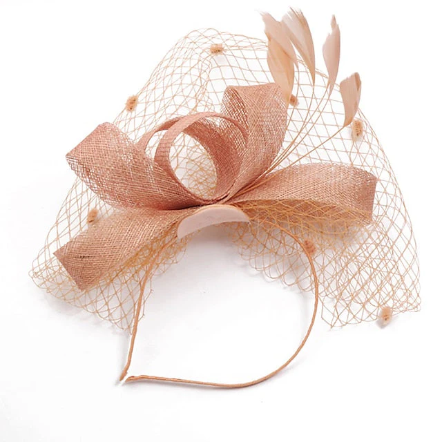 Fascinators Organza Polyester Party Evening Vintage Elegant With Feather Headpiece - Image 7