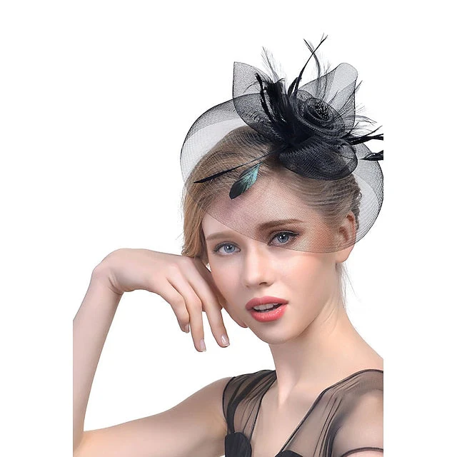 Fascinators Tulle Wedding Horse Race With Feather Headpiece - Image 6