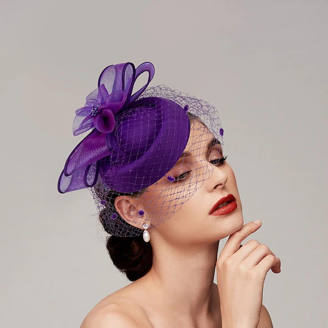 Feathers Net Fascinators Hats Headpiece with Feather / Cap / Flower - Image 3