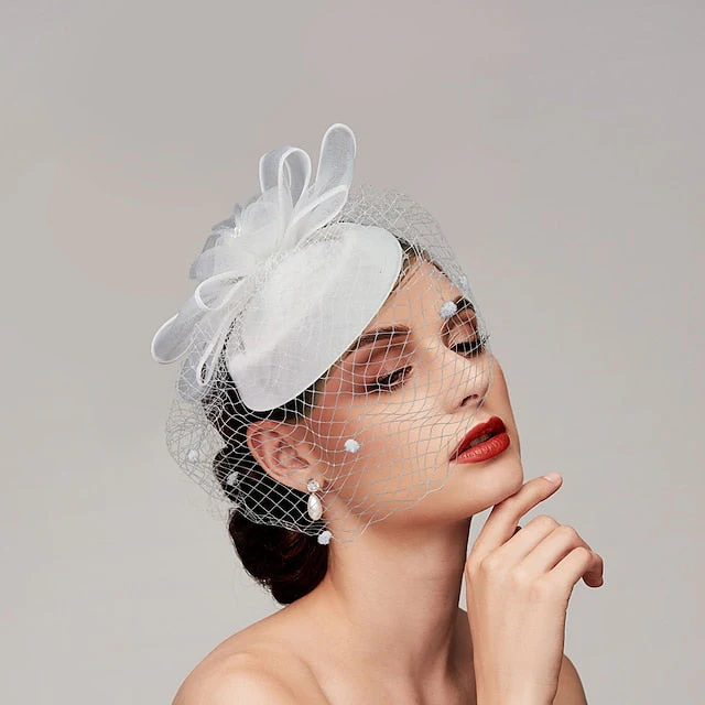 Feathers Net Fascinators Hats Headpiece with Feather / Cap / Flower - Image 4