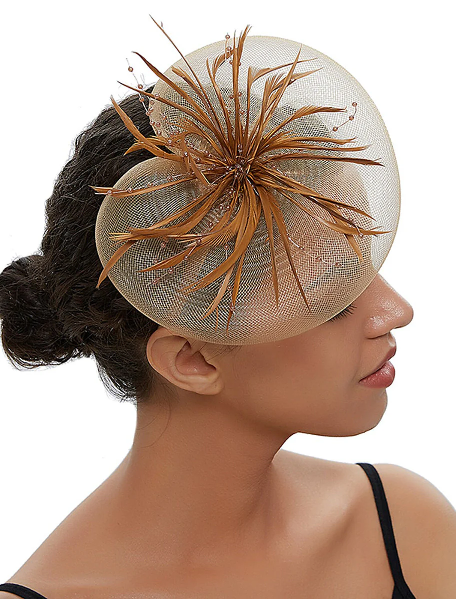 Fuchsia Cute Ladies Day Wedding Party Cocktail Feather Kentucky Derby Hat/Fascinator - Image 12