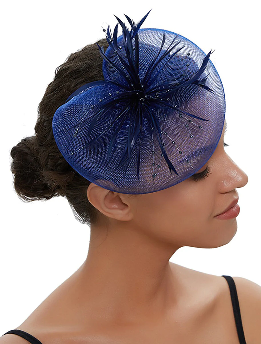 Fuchsia Cute Ladies Day Wedding Party Cocktail Feather Kentucky Derby Hat/Fascinator - Image 13