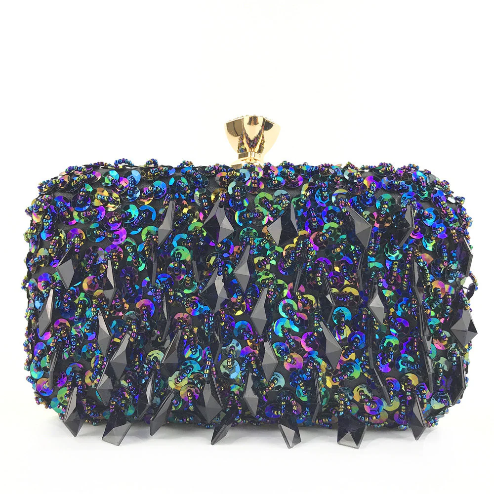 Imitation Diamond Sequins Hand Clutch Bags - Image 9