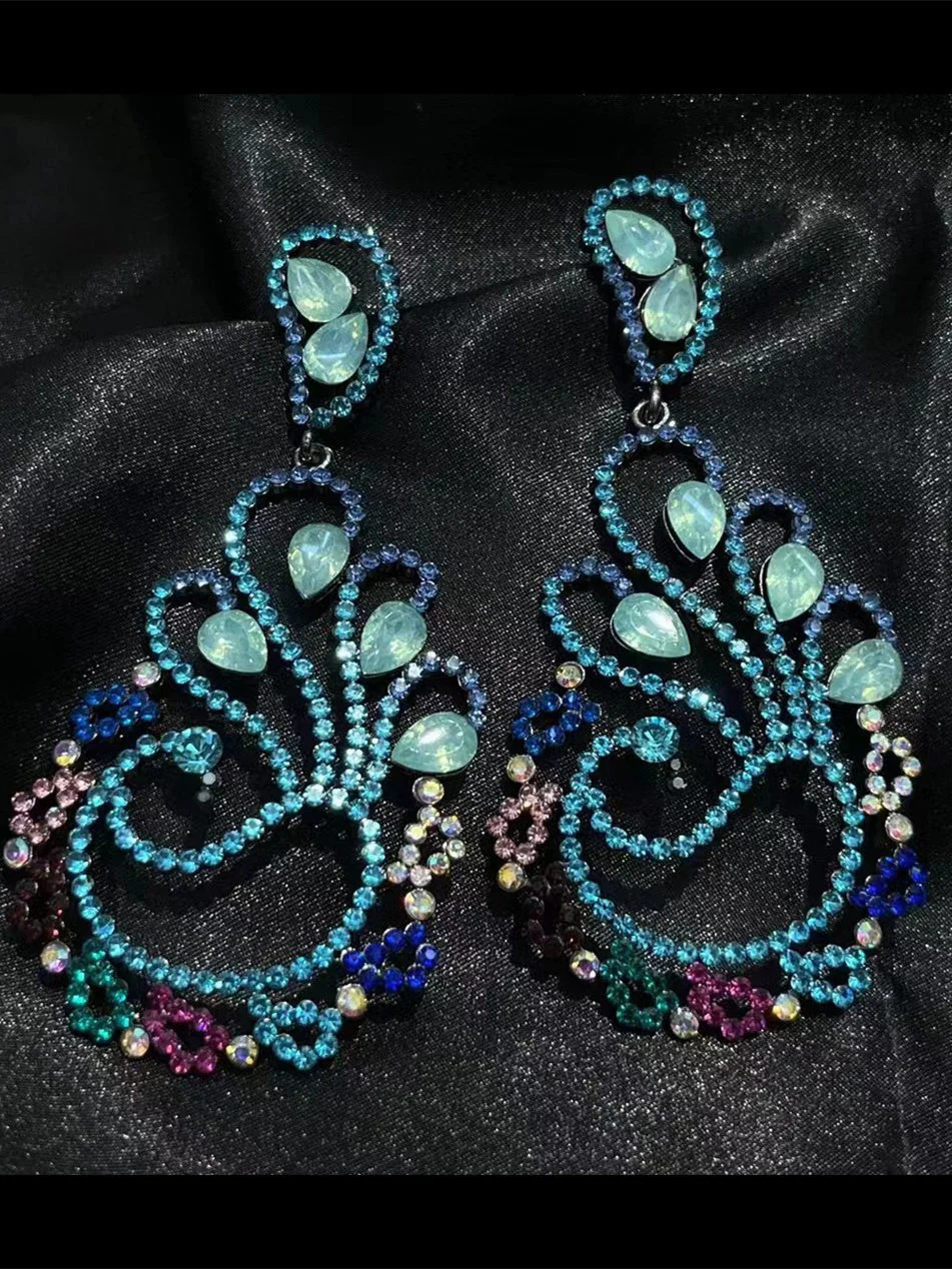 Internet Celebrity Fashion Rhinestone Flash Diamond Earrings For Women - Image 3