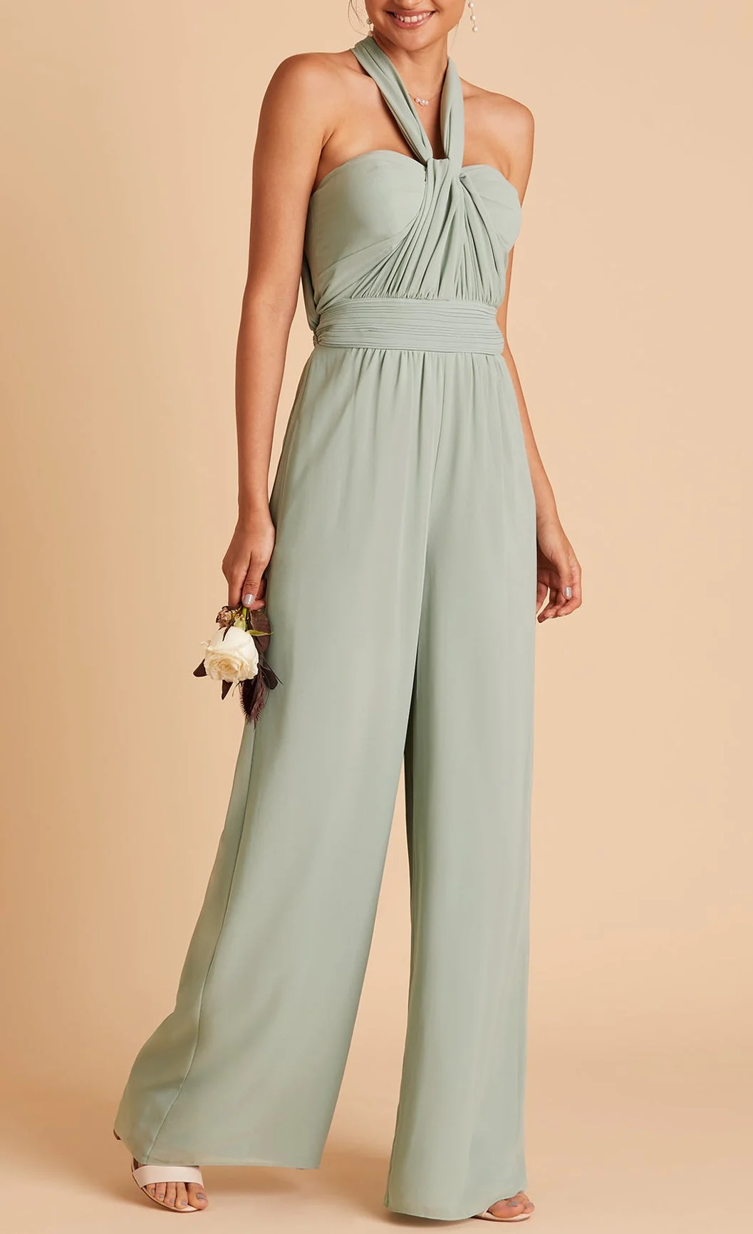 Jumpsuits Halter Floor-length Long Bridesmaid Dresses - Image 3
