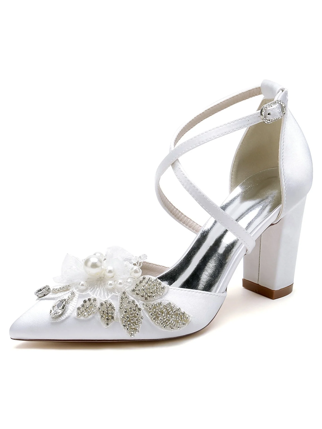 Lace Stiletto Heel Pointed Toe Bridal Shoes - Image 13