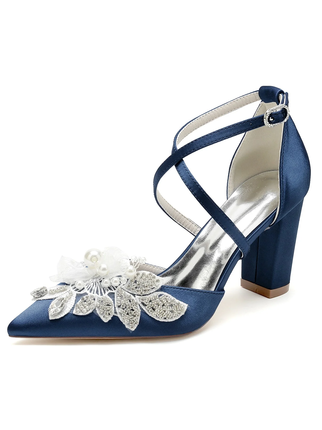 Lace Stiletto Heel Pointed Toe Bridal Shoes - Image 6
