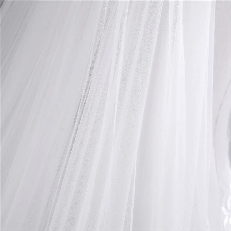 One-tier Lace veil extra wide 3M long tail Wedding Veils with Appliques - Image 7