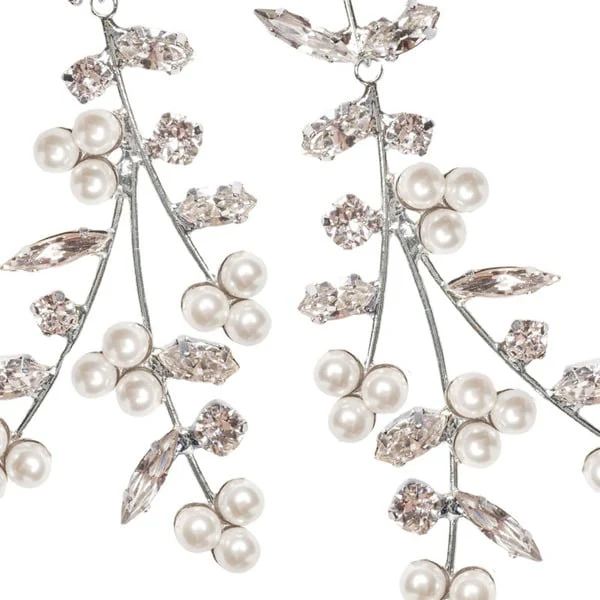 Luxurious Marquise Pearl/Rhinestone Drop Earrings - Image 4