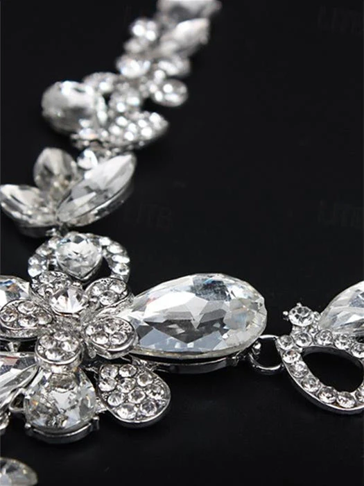 Luxury 1 set 3 Pieces Jewelry Earrings Necklace For Women's Wedding Gemstone Pendant Necklace Set - Image 4