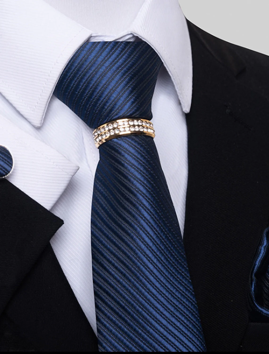 Men's Basic Ties Solid colour Light Yellow White Dark Red with Rhinestone