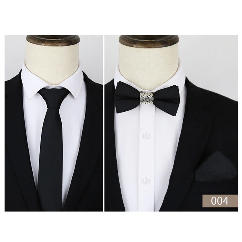 Men's Business Formal Evening Solid colour Tie 3 pieces - Image 4