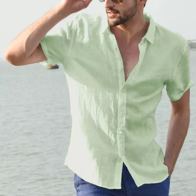 Men's Casual Solid Colour Shirt - Image 4