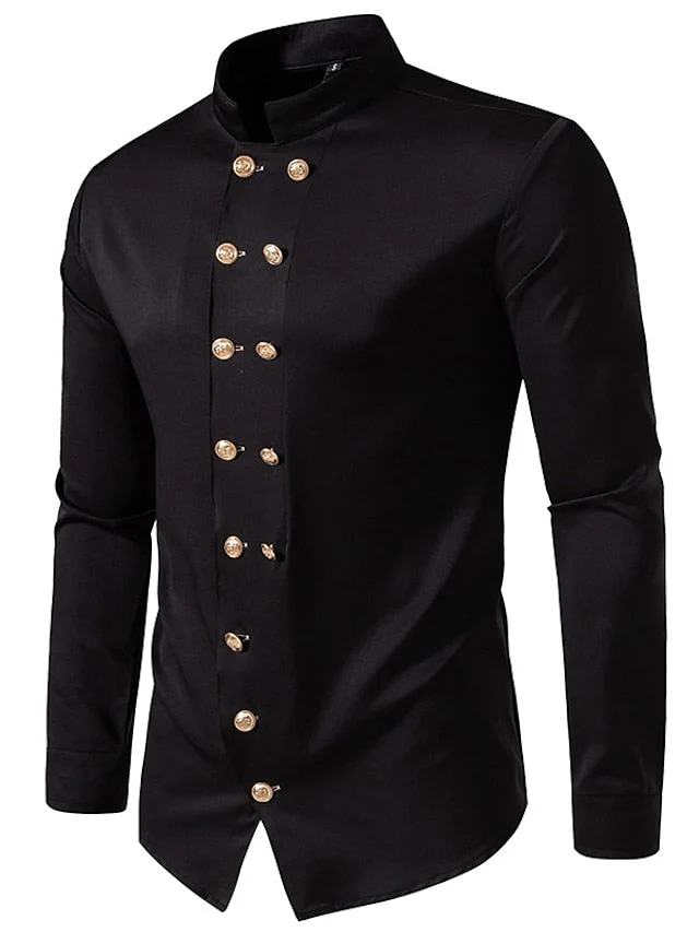 Men's Classic Long Sleeves Solid Colour Shirt - Image 5