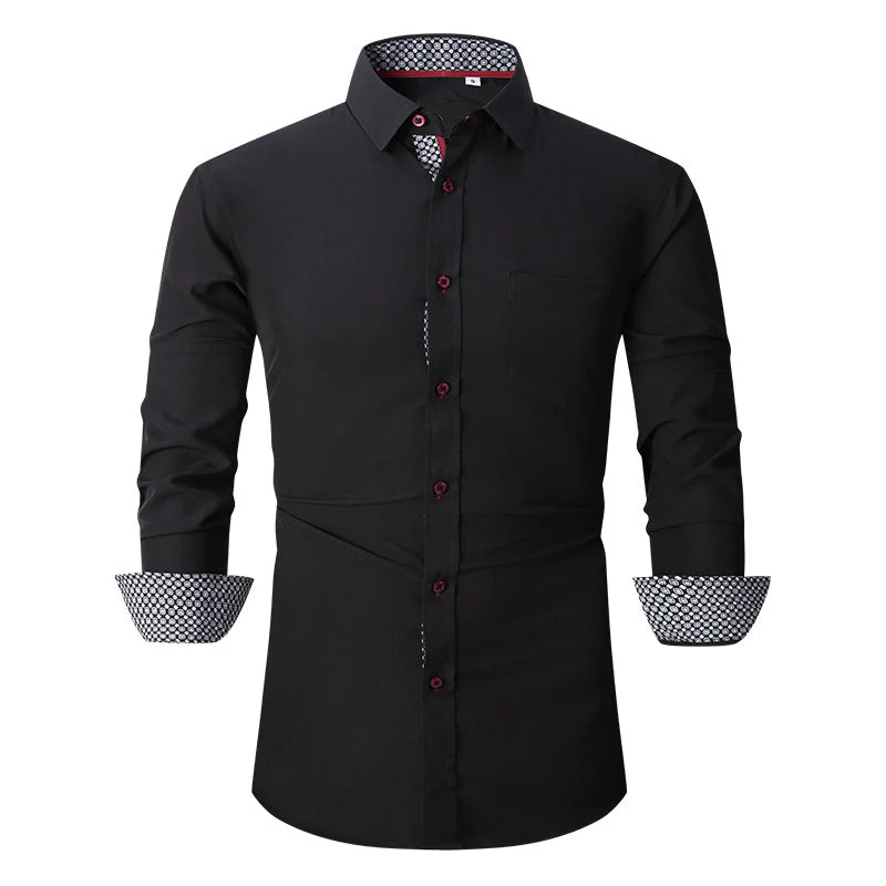 Men's Classic Long Sleeves Solid Colour Shirt - Image 2