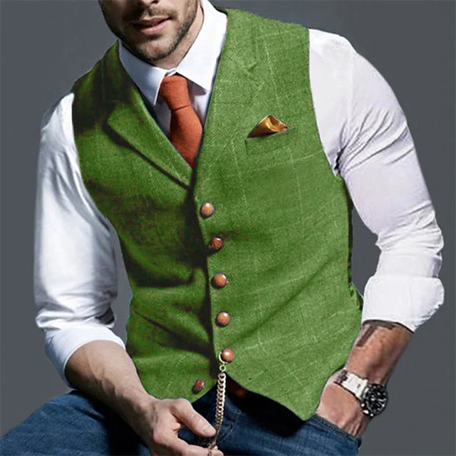 Men's Fashion Single Breasted More-buttons Vest - Image 5