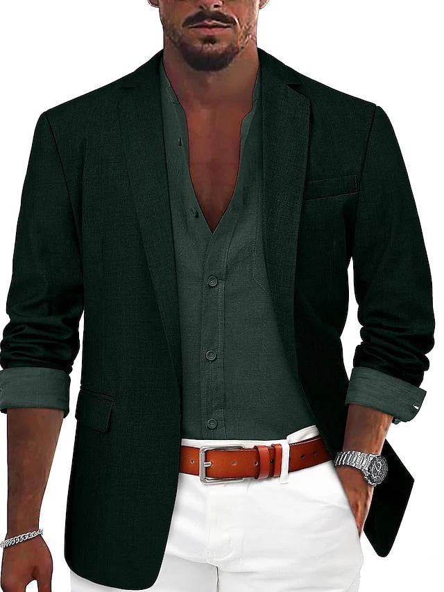 Men's Fashion Tailored Fit Single Breasted One-button Casual Blazer Jacket - Image 6