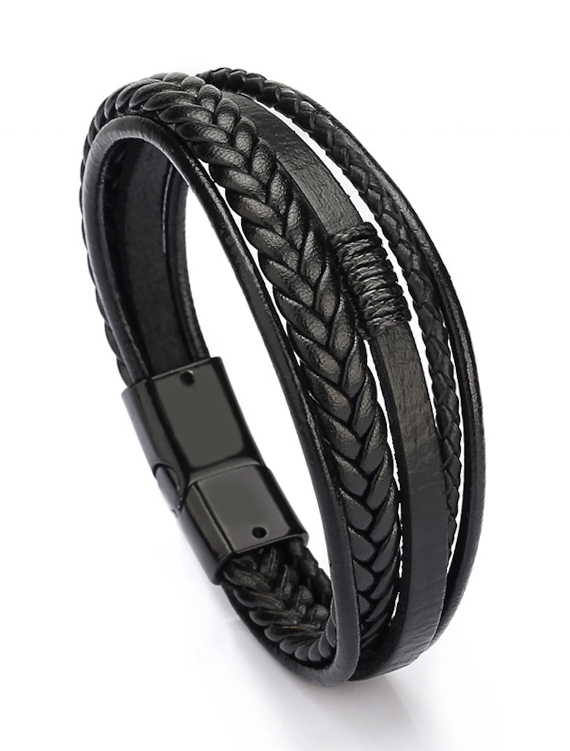 Men's Leather Bracelet Classic Imagine Stylish Simple Ethnic Fashion - Image 3