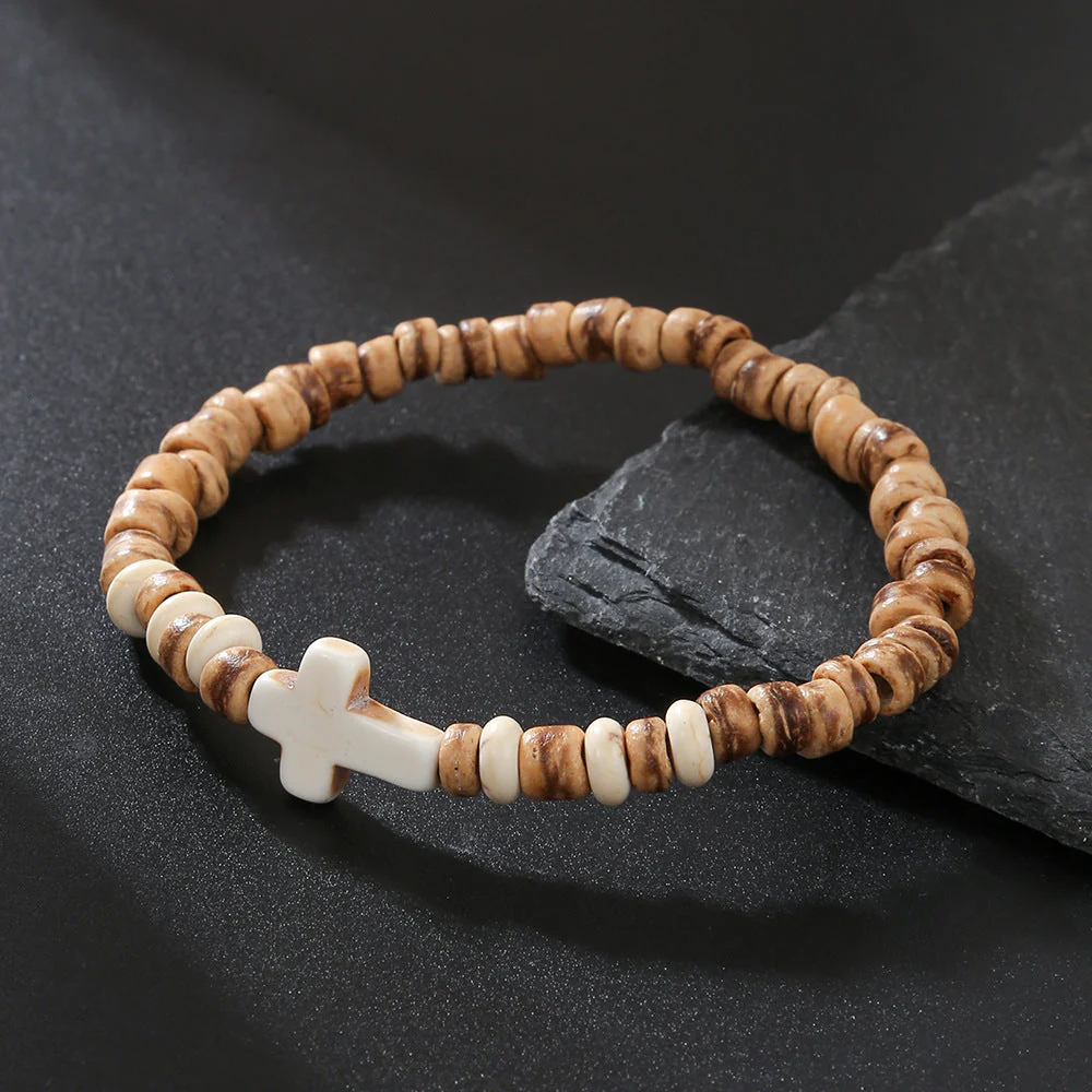 Men's Minimalist Turquoise Wooden Beads Trendy Funky Premium Bracelet Accessories - Image 21