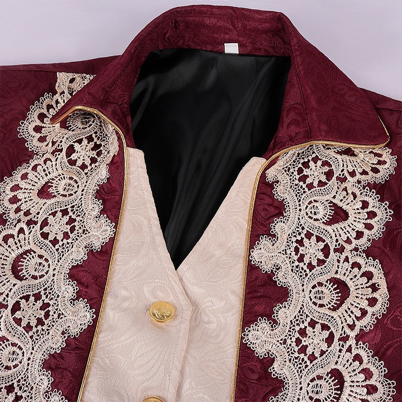 Men's Punk & Gothic Medieval Tailcoat Prince Nobleman Royal Halloween Masquerade Coat - Image 7