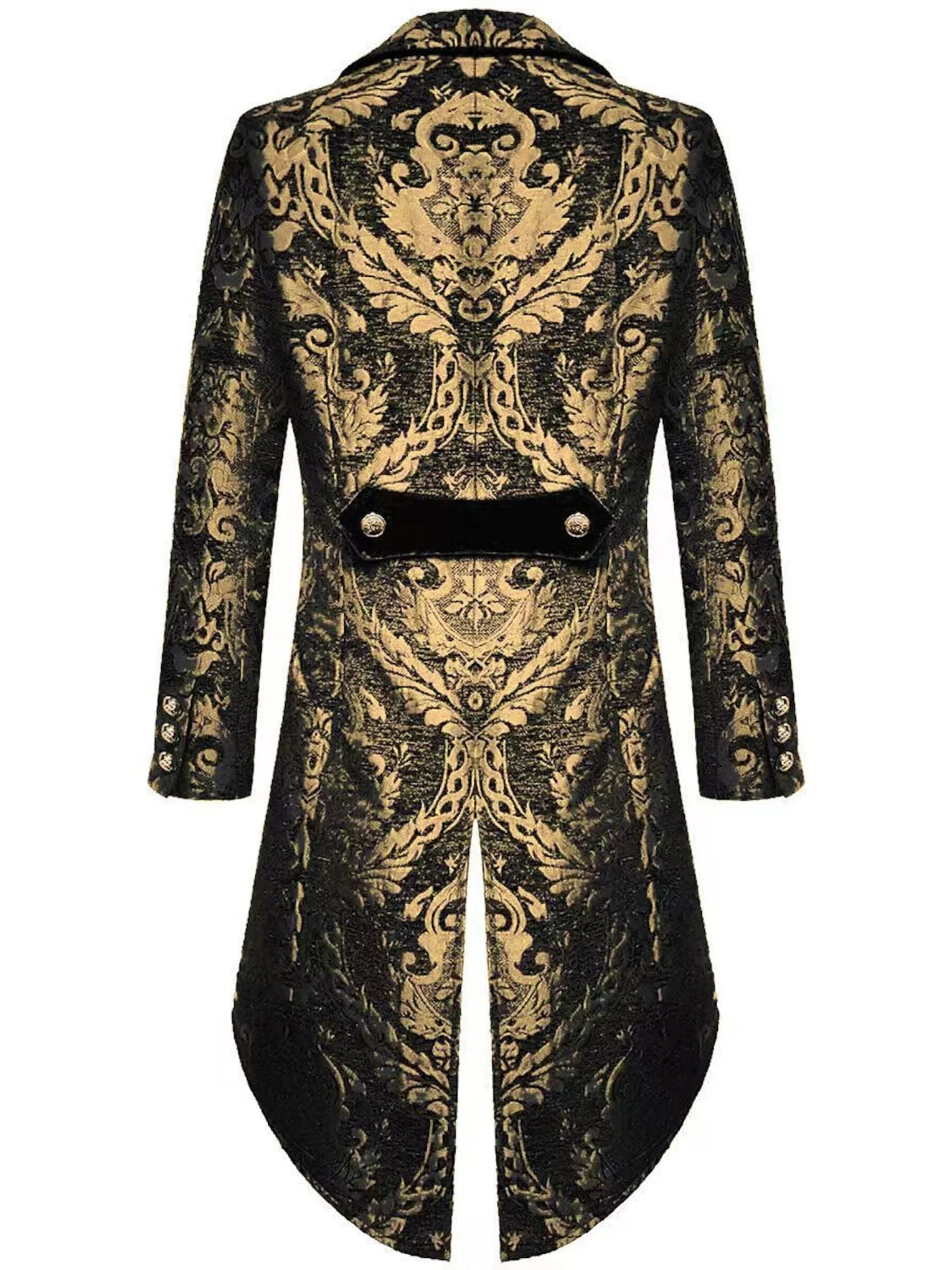 Men's Retro Exquisite Floral Single Breasted Tailcoat Jacket Suit - Image 7