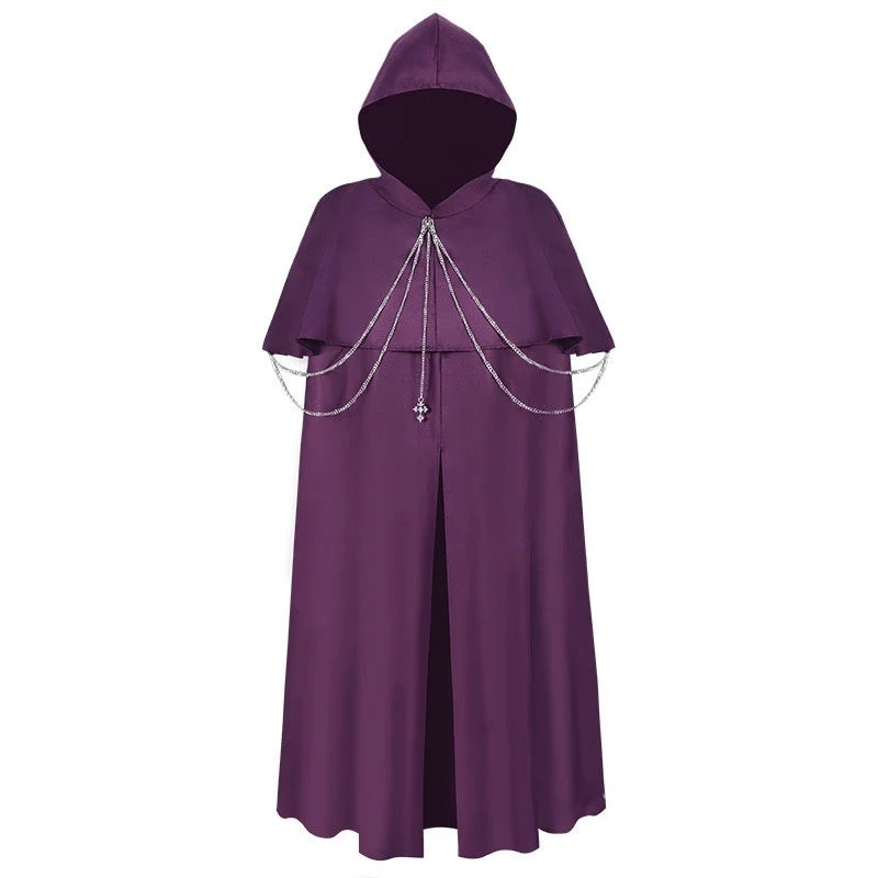 Men's Retro Vintage Medieval Renaissance Hooded Viking Royal Halloween Carnival Party Cloak