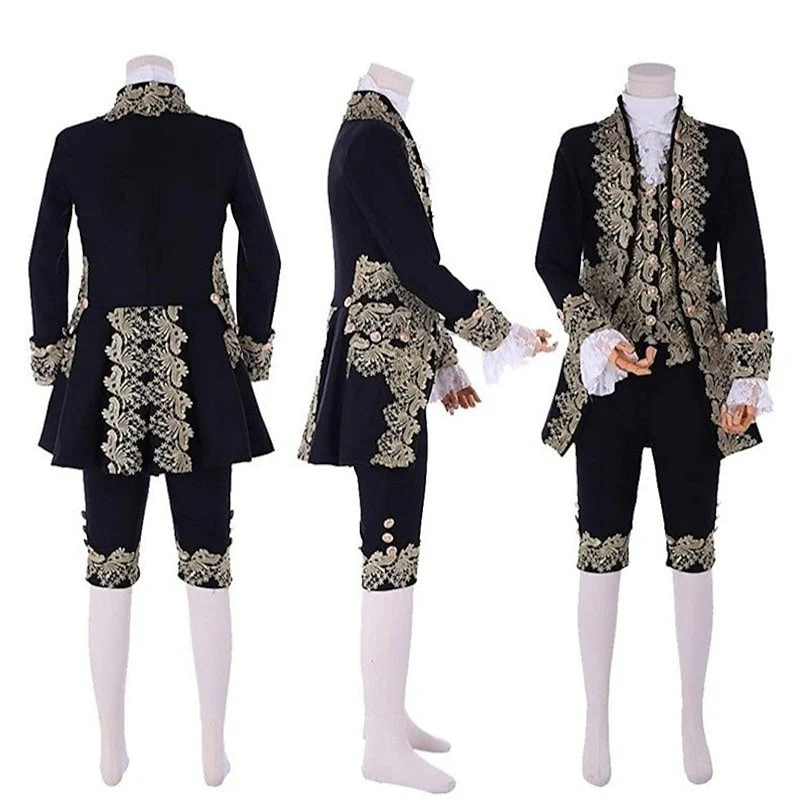 Men's Royal Halloween Carnival Performance Party Baroque Victorian Rococo Outfits - Image 3