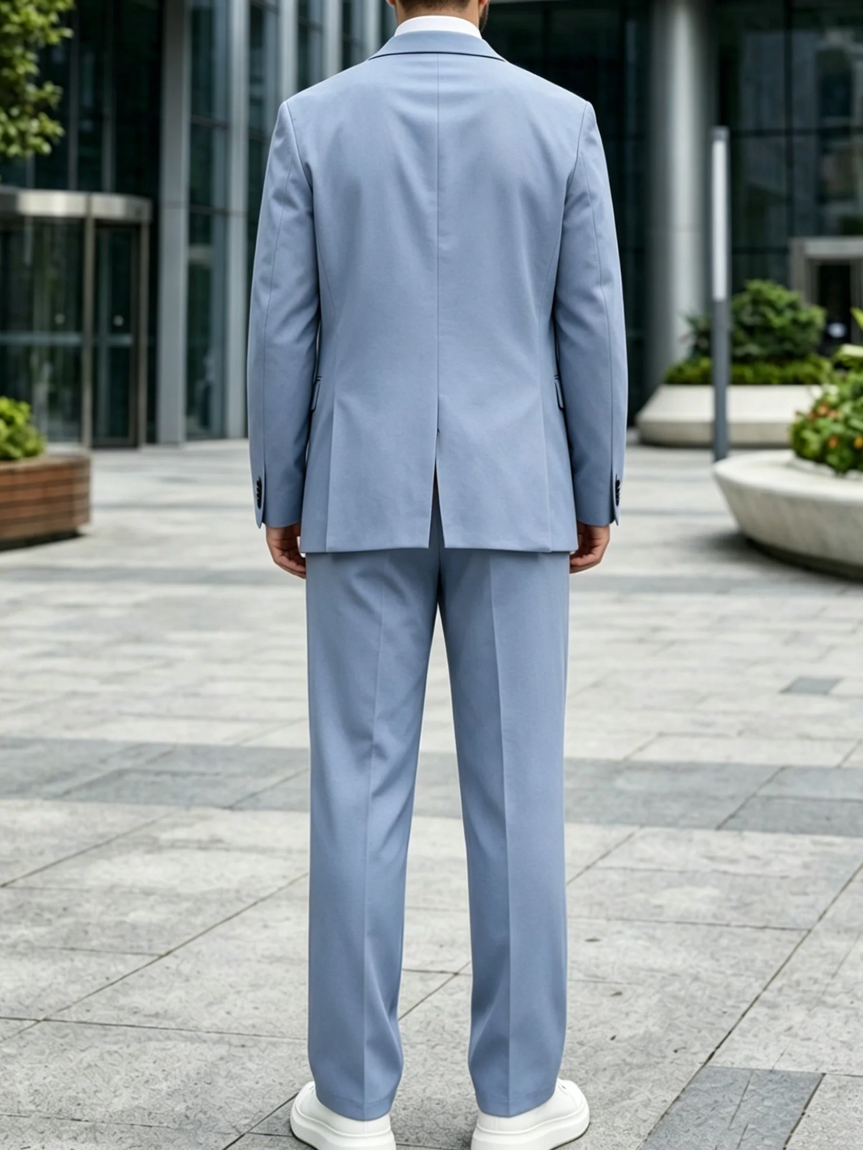 Men's Single Breasted One-Buttons 2 Pieces Suit Long Sleeves - Image 2