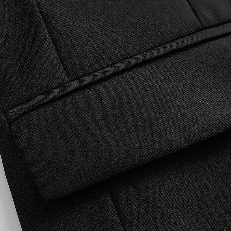 Men's Solid Coloured Standard Fit Single Breasted Two-buttons 2 Piece Wedding Suits - Image 6