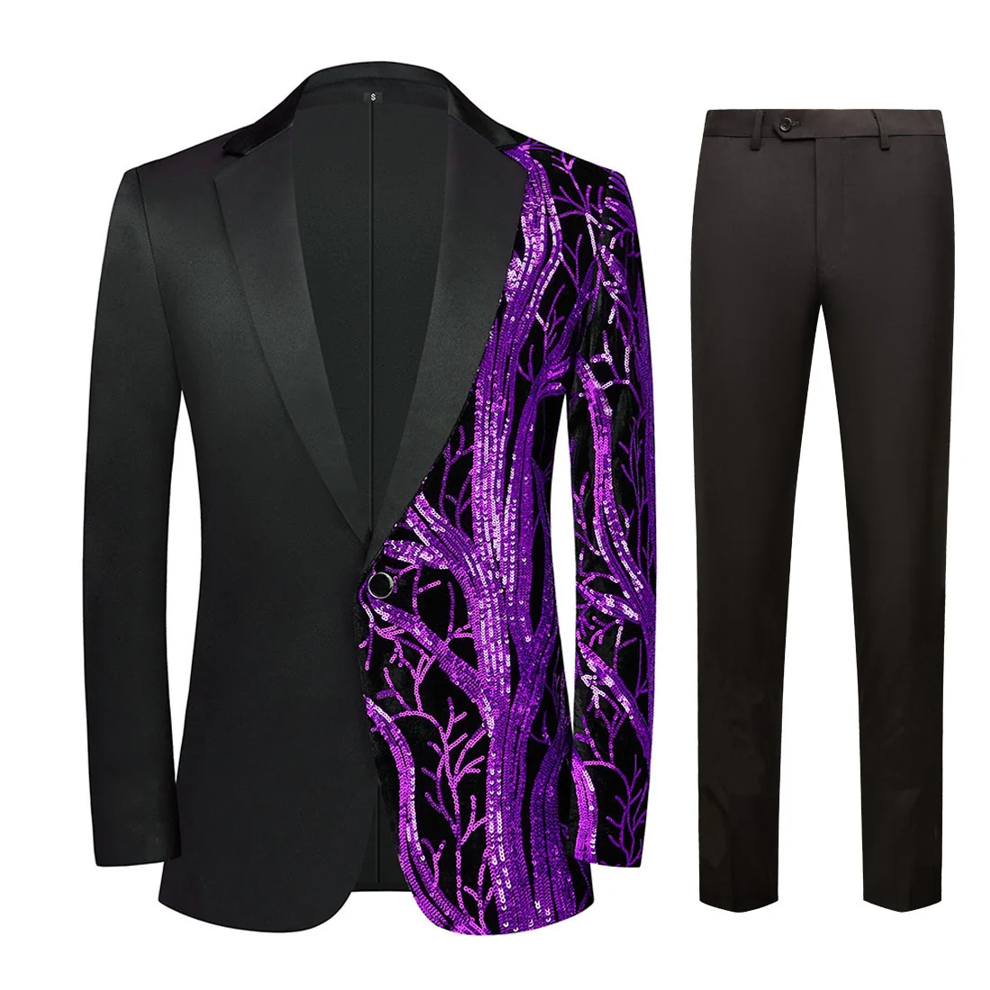 Men's Standard Fit Single Breasted One-button 2 Pieces Party Suits - Image 7