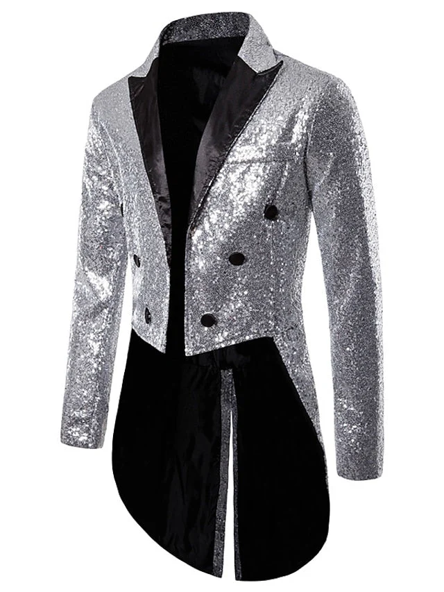 Men's Tailored Fit Double Breasted Six-buttons Party Jacket - Image 6