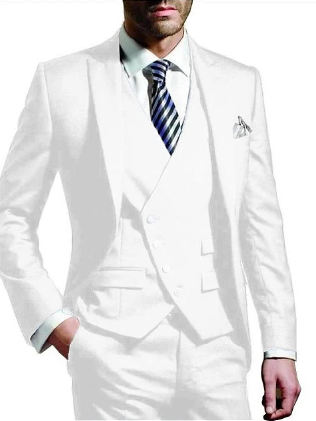Men's Tailored Fit Single Breasted One-button 3 Pieces Wedding Suits - Image 2