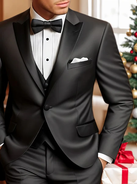Men's Tailored Fit Single Breasted One-button 3 Pieces Wedding Suits - Image 4