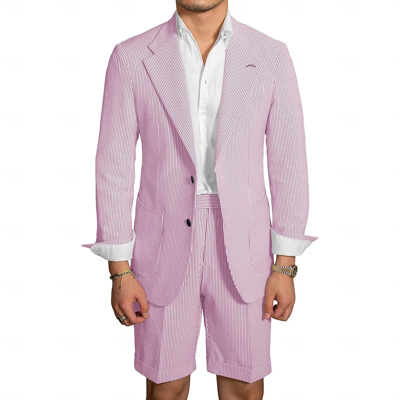 Men's Tailored Fit Single Breasted Two-buttons 2 Pieces Fashion Wedding Suits - Image 6