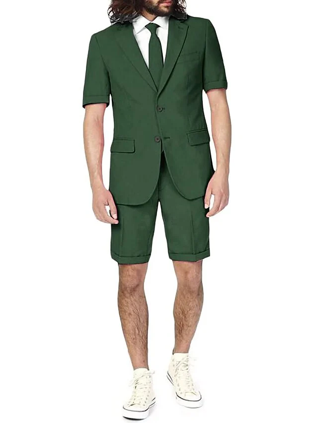 Men's Tailored Fit Single Breasted Two-buttons 2 Pieces Linen Suits - Image 4