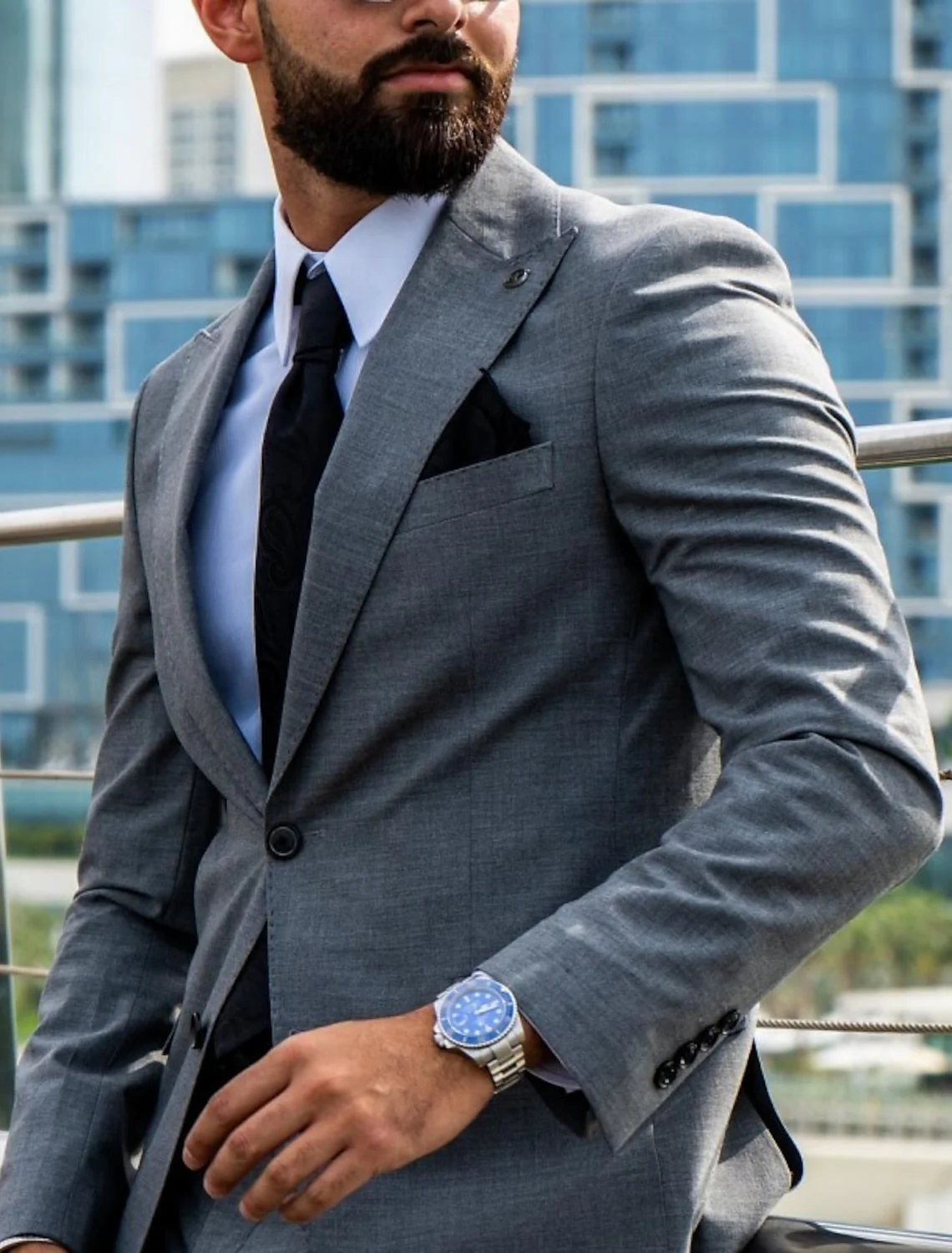 Men's Tailored Fit Single Breasted Two-buttons 2 Pieces Solid Coloured Wedding Suits - Image 3