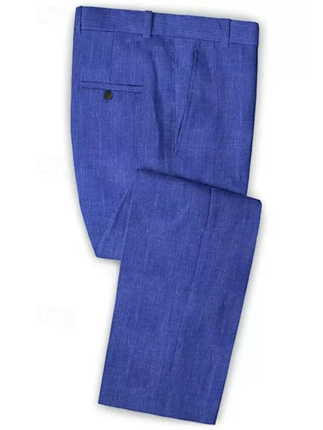 Men's Tailored Fit Single Breasted Two-buttons 2 Pieces Wedding Suits - Image 6
