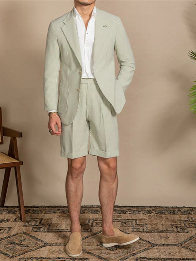 Men's Tailored Fit Single Breasted Two-buttons 2 Pieces Wedding Suits - Image 3