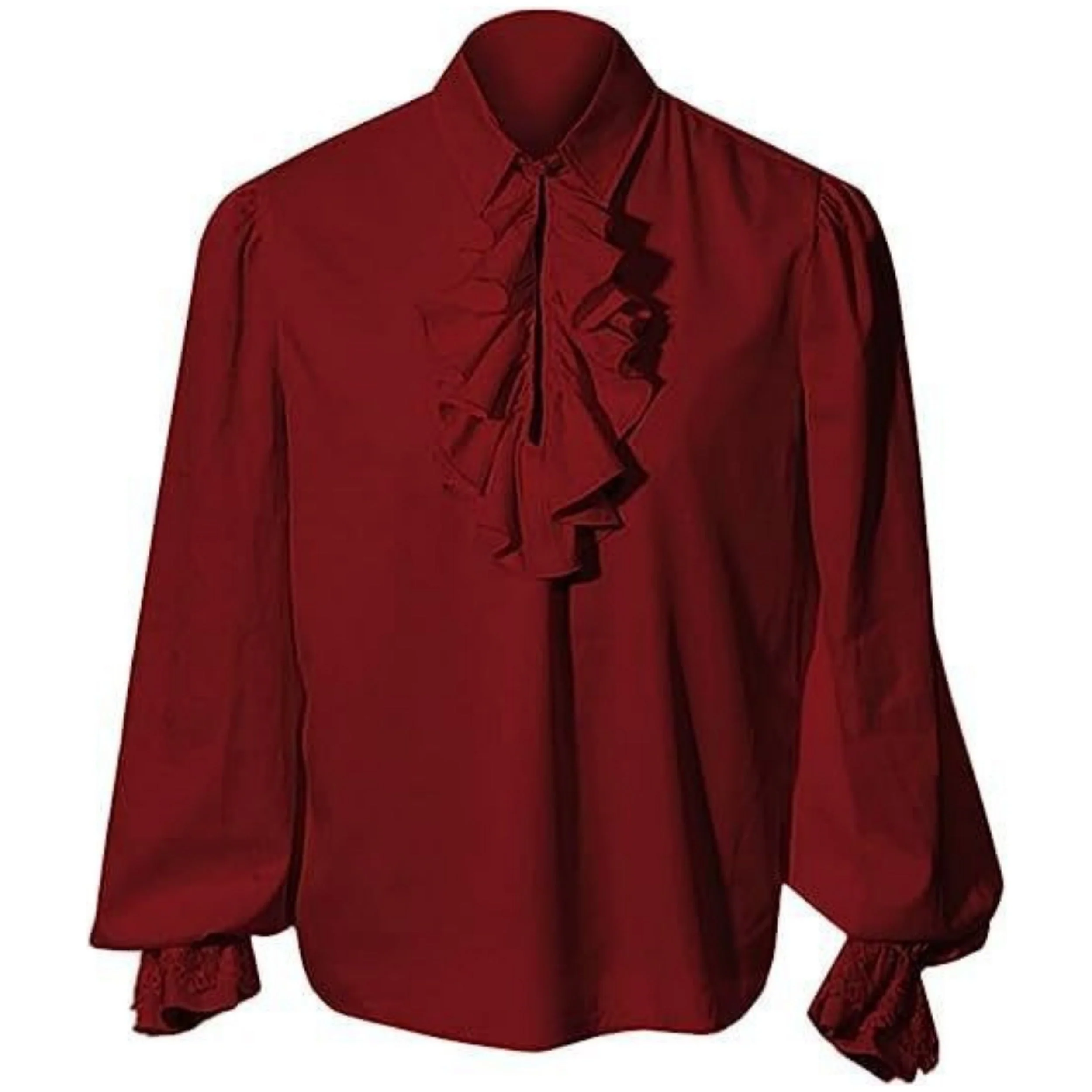 Men's Vampire Renaissance Victorian Steampunk Ruffle Medieval Halloween Costume - Image 7