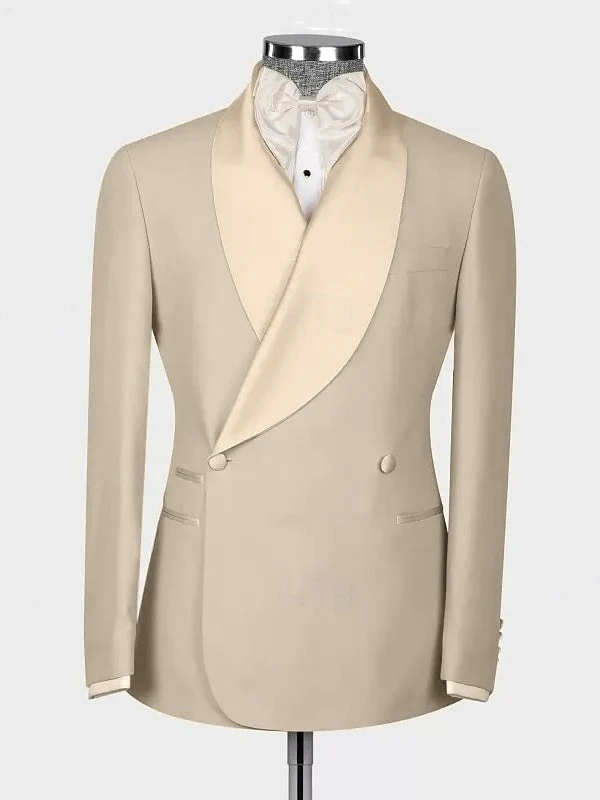 Men's Wedding Prom Solid Coloured Daily Lightweight Casual Tailored Fit Double Breasted Two-buttons 2 Piece Suits