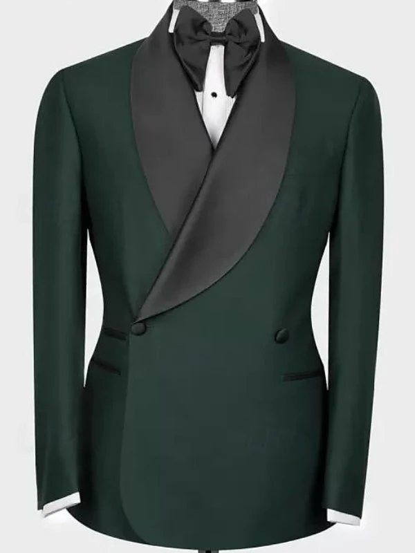 Men's Wedding Prom Solid Coloured Daily Lightweight Casual Tailored Fit Double Breasted Two-buttons 2 Piece Suits - Image 4