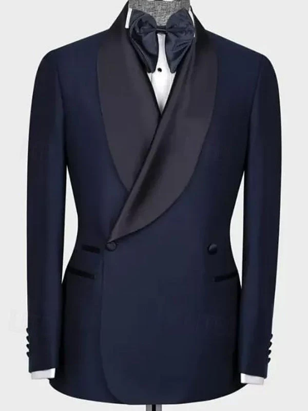 Men's Wedding Prom Solid Coloured Daily Lightweight Casual Tailored Fit Double Breasted Two-buttons 2 Piece Suits - Image 6
