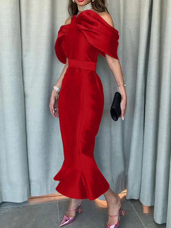 Mermaid/Trumpet Off-the-Shoulder Ankle-Length Evening Dresses - Image 12