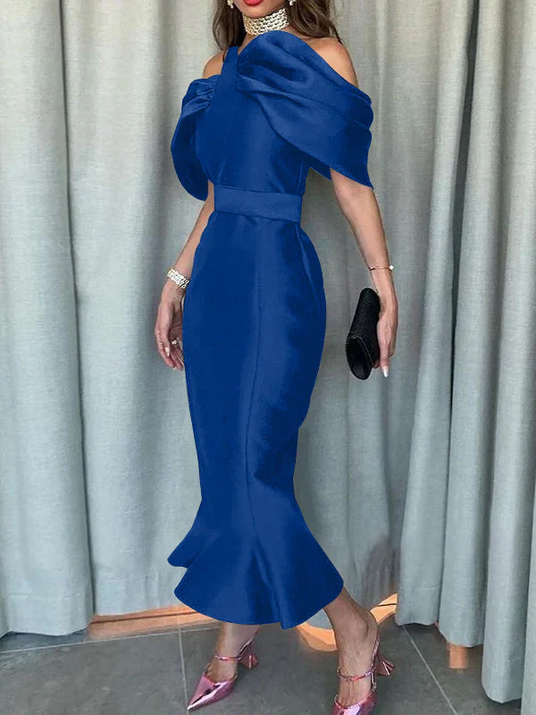 Mermaid/Trumpet Off-the-Shoulder Ankle-Length Evening Dresses - Image 13