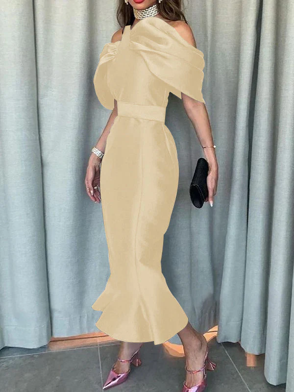 Mermaid/Trumpet Off-the-Shoulder Ankle-Length Evening Dresses - Image 6