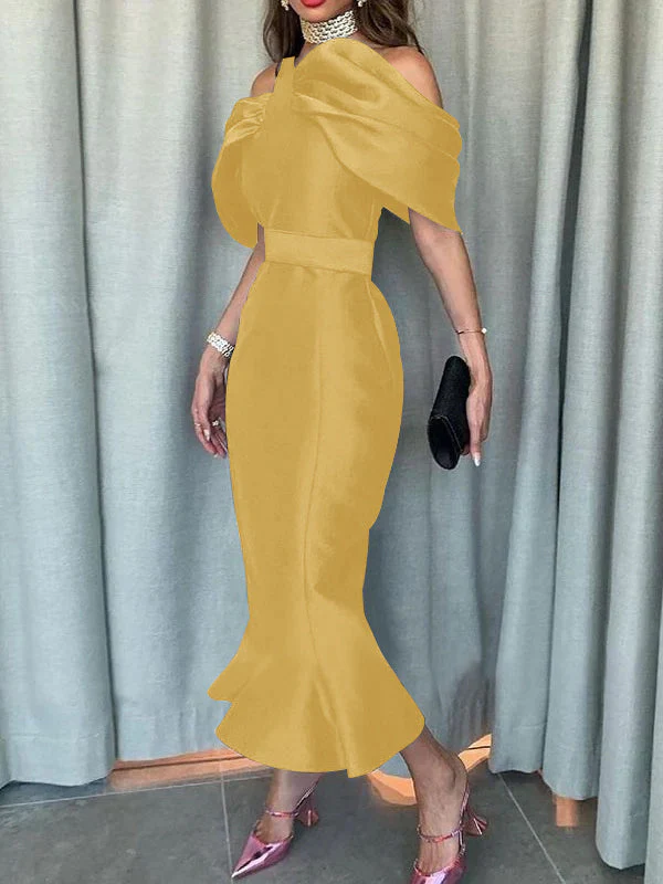 Mermaid/Trumpet Off-the-Shoulder Ankle-Length Evening Dresses - Image 8