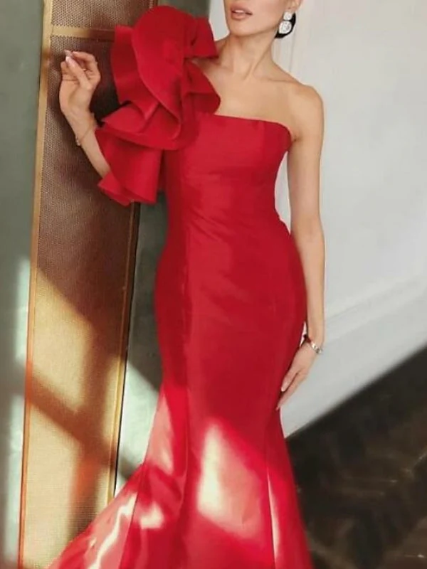 Mermaid/Trumpet Sleeveless Strapless Court Train Evening Dresses with Ruffles - Image 2