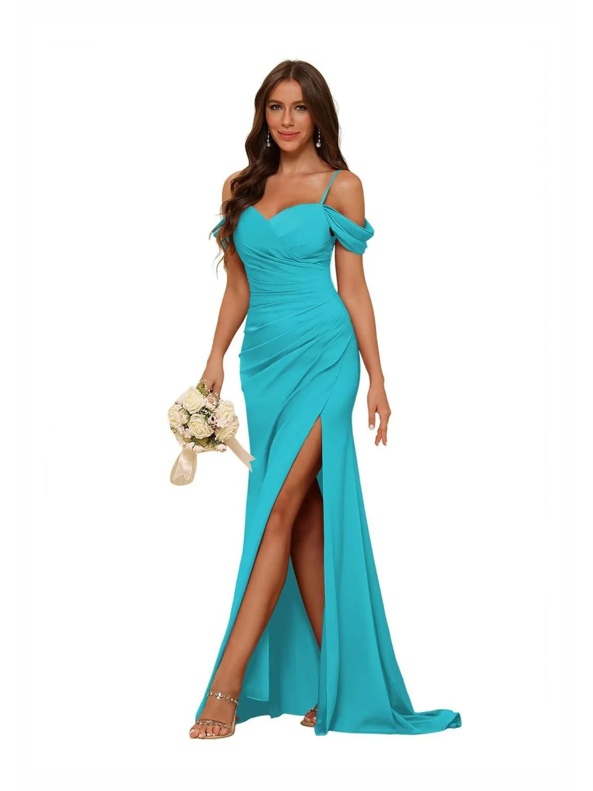 Mermaid/Trumpet Sweetheart Sleeveless Floor-Length Bridesmaid Dresses - Image 28