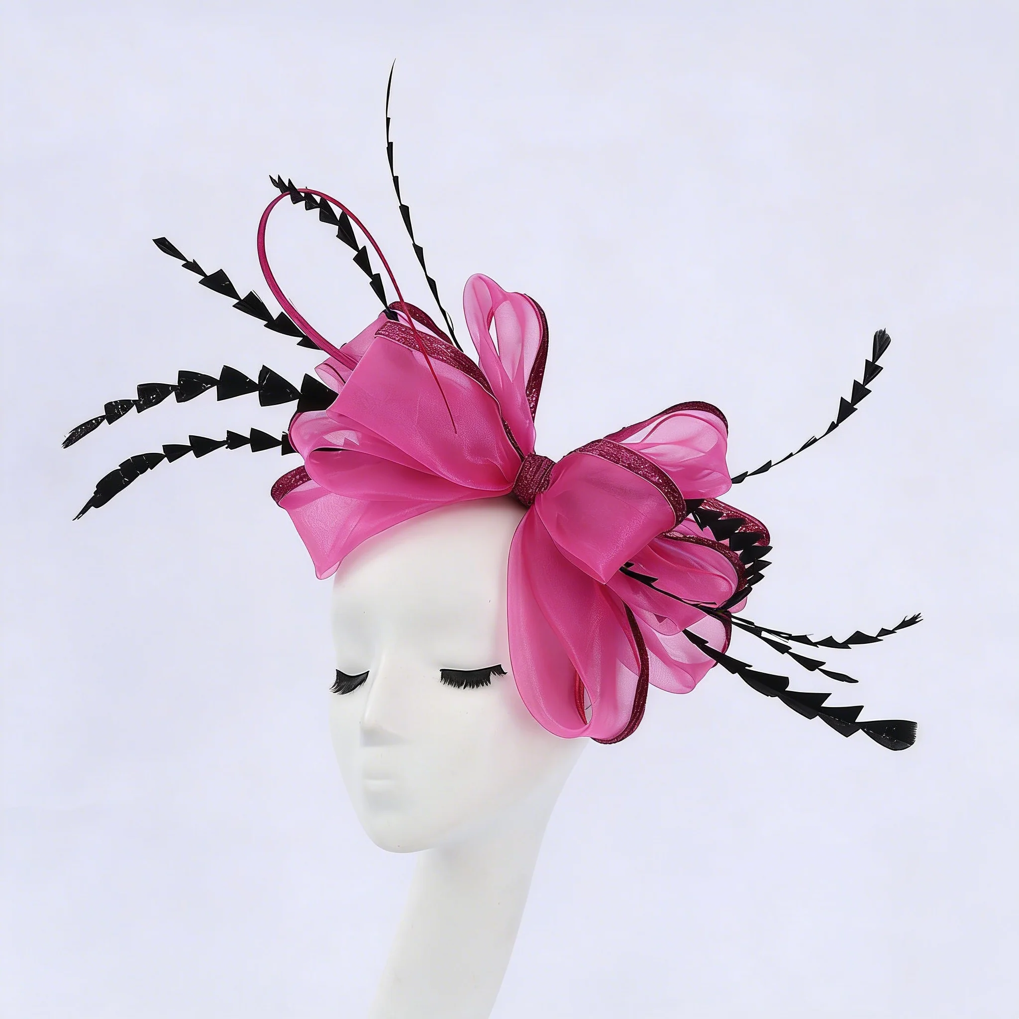 Mother of the Bride Feather Fascinator Bowknot Wedding Guest - Image 6
